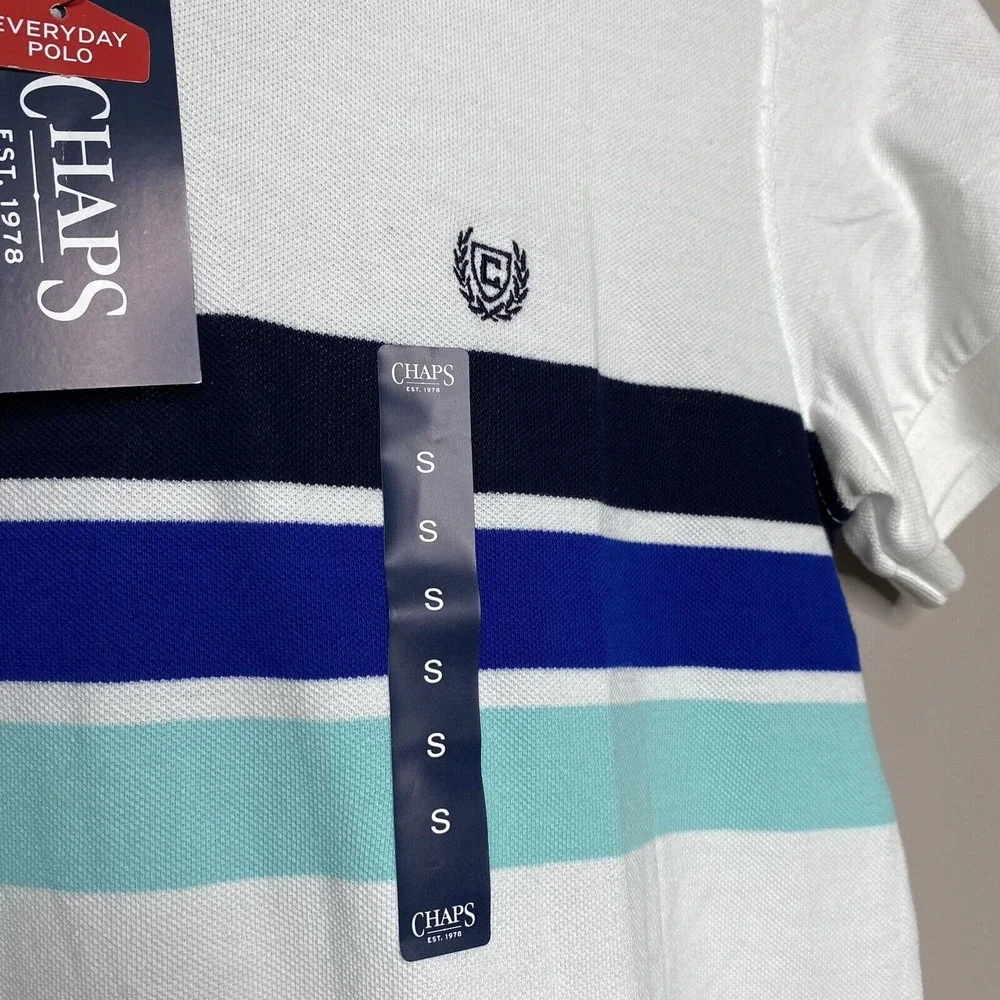 Chaps White Jersey Polo‎ Shirt Men's Size S
